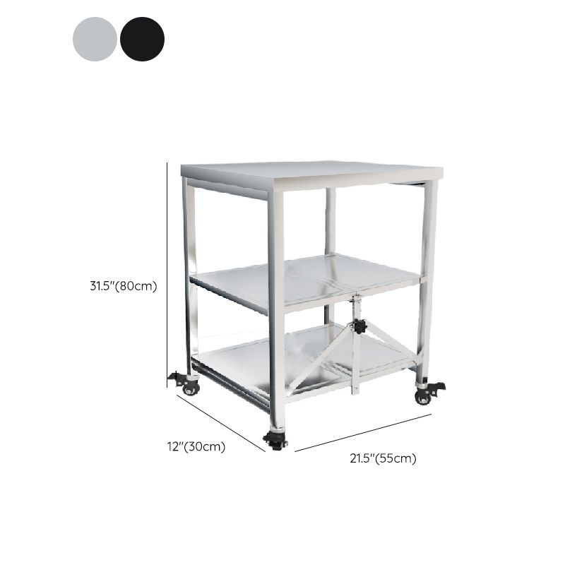 Modern Metal Prep Table Home Kitchen Prep Table with Shelves