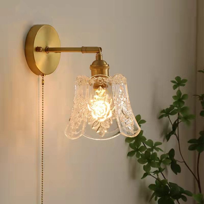 Moderne Stil Blumenförmige Wandmontaglampe Metall 1 Licht Wandbeleuchtung Ideen
