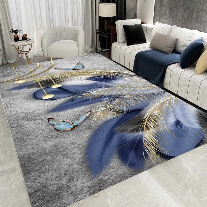 Contemporary Polyester Rug Abstract Pattern Rug Stain Resistant Area Carpet for Living Room