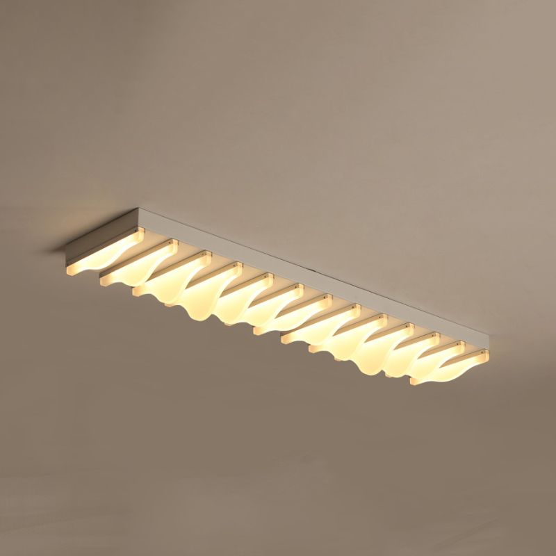 16"/23.5"/31.5" Wide Acrylic Rectangular Ceiling Flush Light Fixture Modern LED White Flushmount in Warm/White Light
