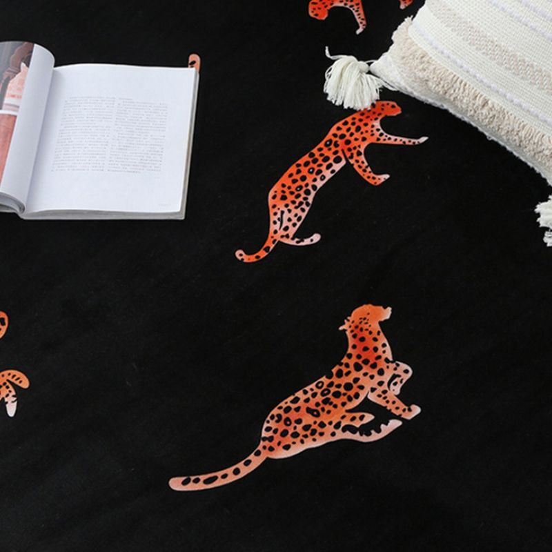 Tiger Printed Rug Polyster Rectangle Area Carpet Balcony Modern Stain Resistant Area Rug