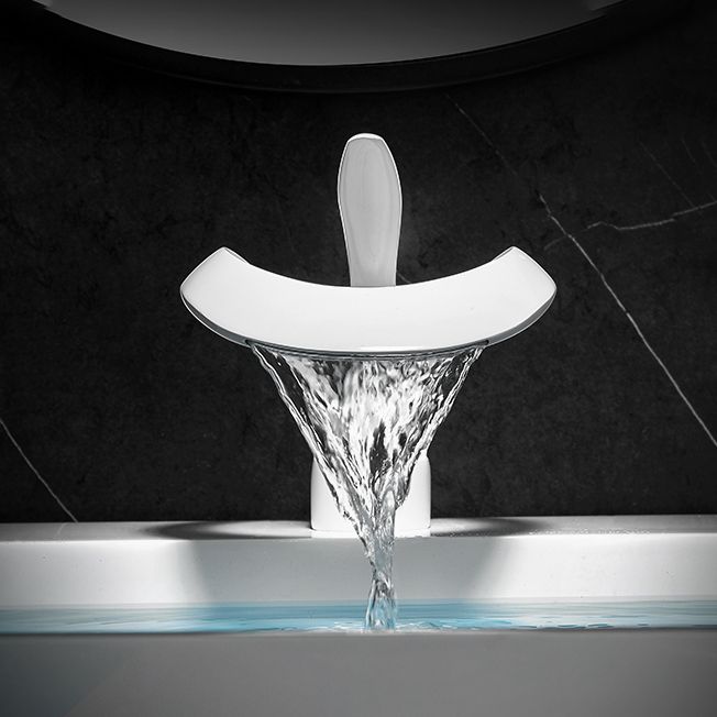 Unique Moedern Faucet Bathroom Lever Handle Waterfall Spout Faucet