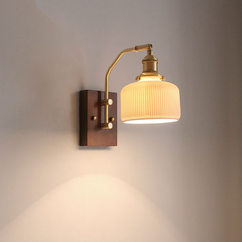 Simple Ceramic Shade Wall Light Fixture Modern Wall Light Sconce for Bedroom
