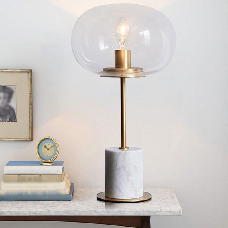 1 lampe de table de nuit géométrique légère lampe de table en verre de style moderne