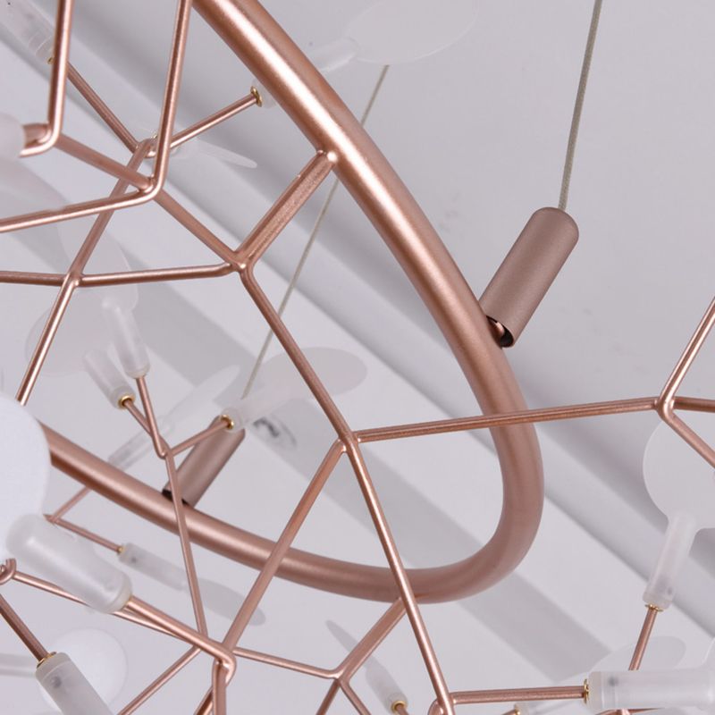 Luz de metal contemporánea de lámparas de metal Fireglies Hanging Chandelier para dormitorio