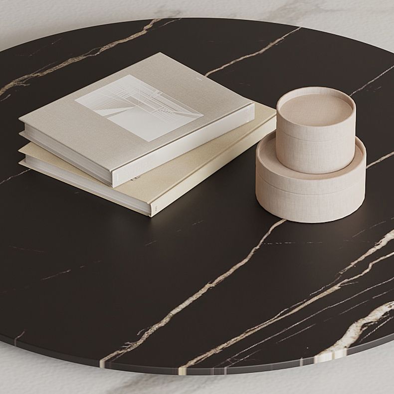Modern Round Dining Table Set 1/3/4/5/7 Pieces Sintered Stone Dinette Set with Turntable