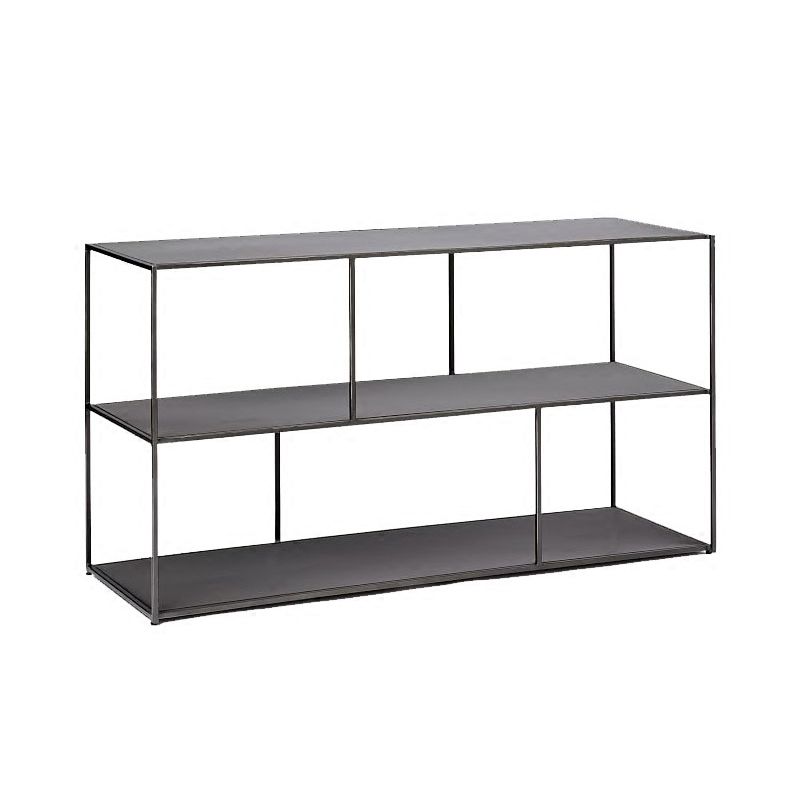 Industrial Style Open Metal Bookcase with Rectangular Shelves