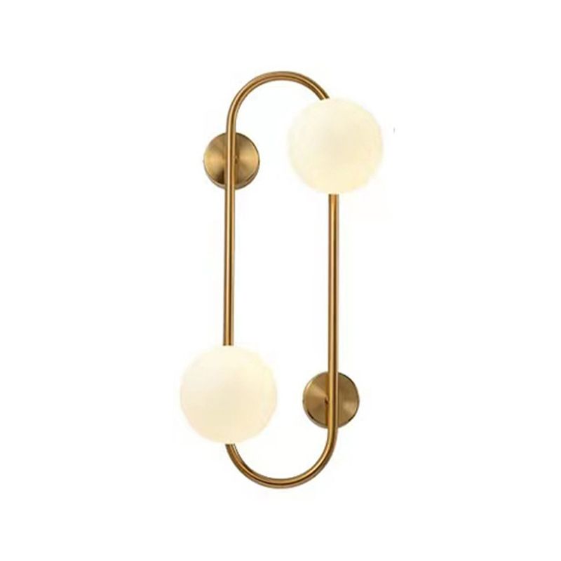 Modern Style Ellipse Shape Wall Light Glass Sconces in Gold for Bedroom