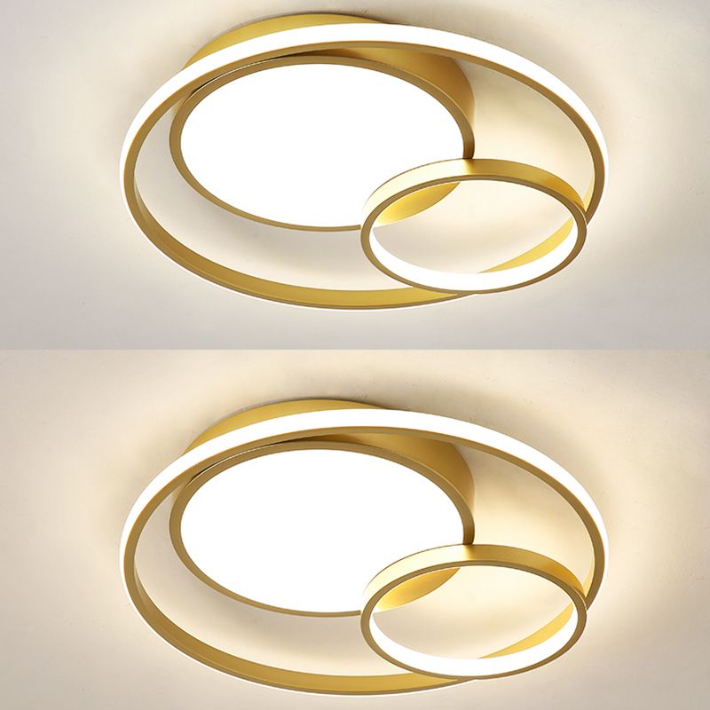 Hedendaagse Cirkels Inbouwverlichtingsarmatuur Metaal 3 Lichten Led Opbouwplafondverlichting