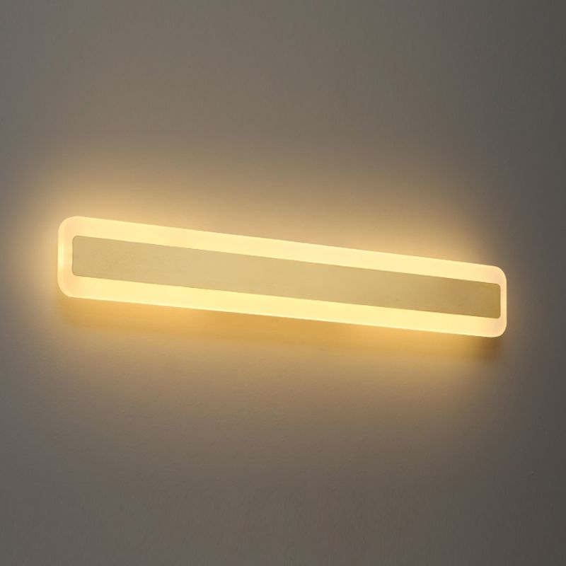 Linear Shape Metal Wall Sconce Modern Style Single Light Mirror Wall Mount Light
