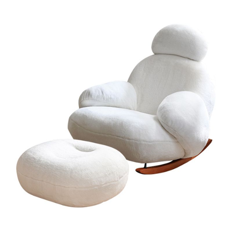 Velvet Upholstered Rocking Chair Modern Style Rocking Accent Chair