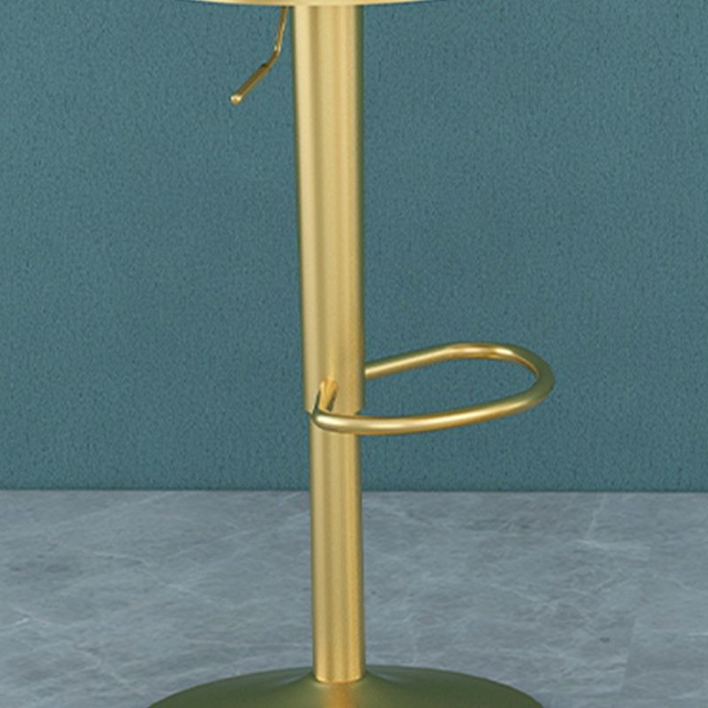 Glam Rotatable Backrest Counter Stool Steel Cafe Bar Stool with Cushion and Pedal