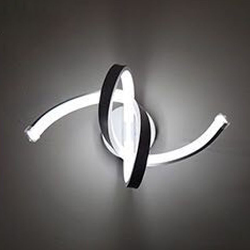 Lámpara de pared espiral de estilo moderno 1 accesorios de iluminación de pared de luz en acabado blanco