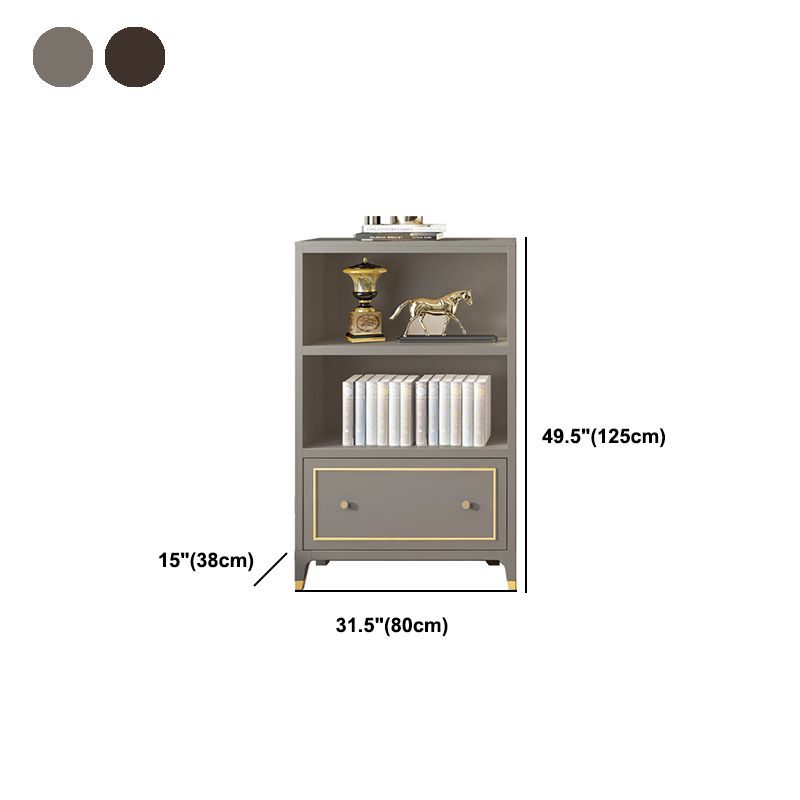 Vertical Glam Standard Bookcase Beech Closed Back Bookcase with Drawer