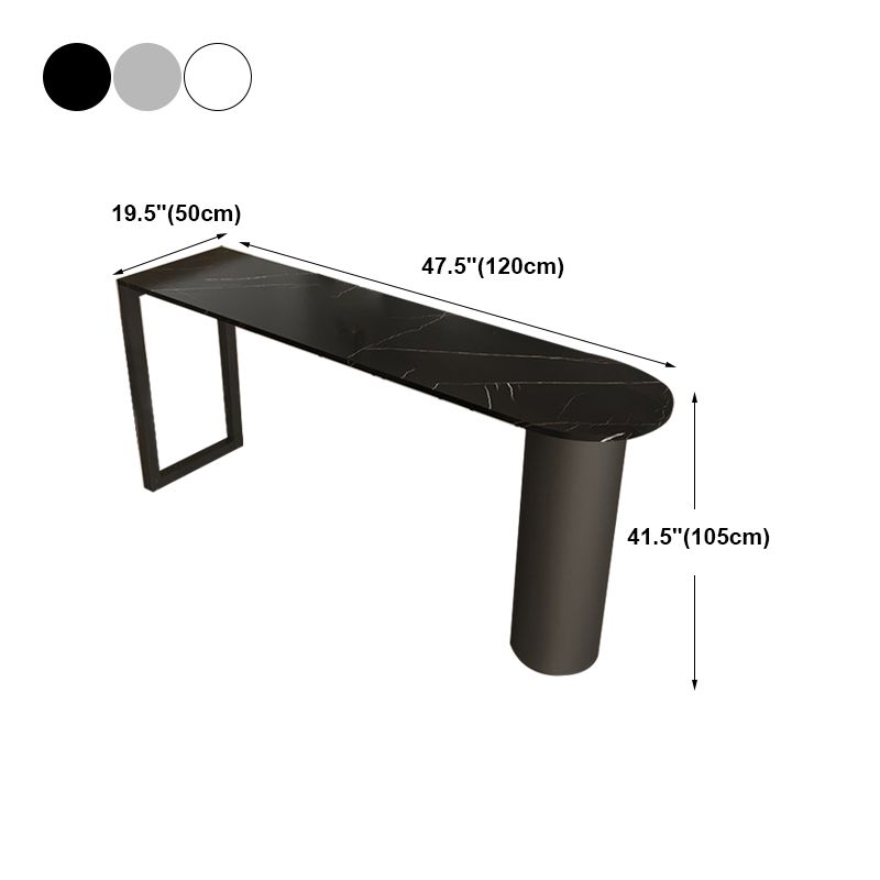Marble Modern Double pedestal Patio Bar Table Indoor Bistro Bar Height Cocktail Table