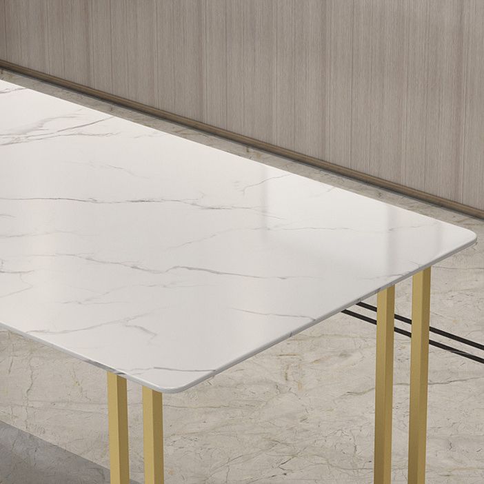 Glam Style 1/2/5 Pieces Dining Set White-gold Table Kitchen Set for Dining Room