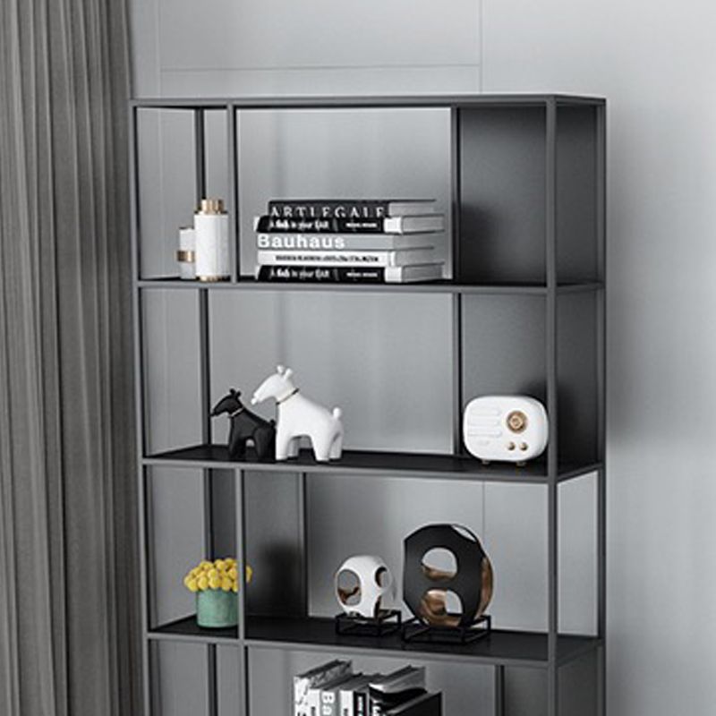 Open Metal Bookcase Industrial Rectangular Shelf for study room