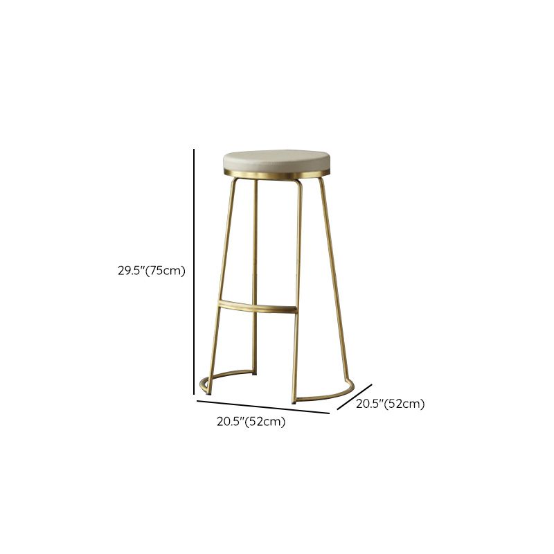 Contemporary Metal Counter Height Stools Bar Stool with Footrest