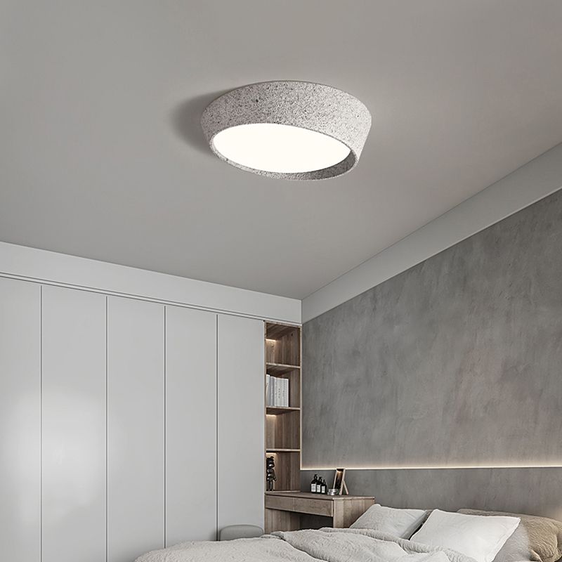 Distressed Finish Flush Mount Iron and Acrylic LED Industrial Ceiling Flush in Grey