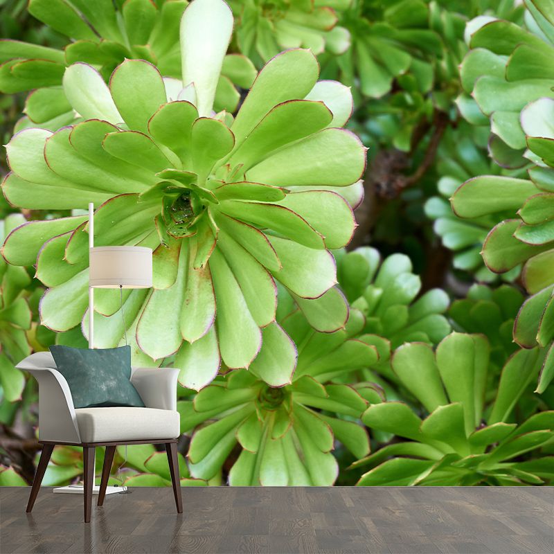 Green Plant Mural Decal Customized Modern Wall Covering for Sleeping Room