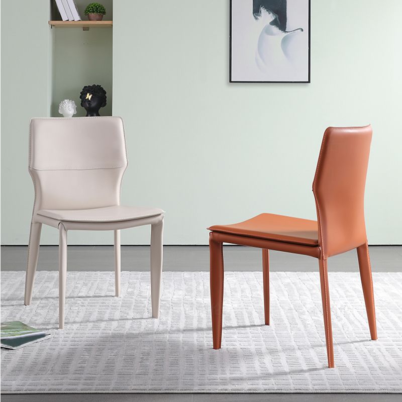 Designer Style Armless Chair Leather Upholstered Indoor Chair for Restaurant