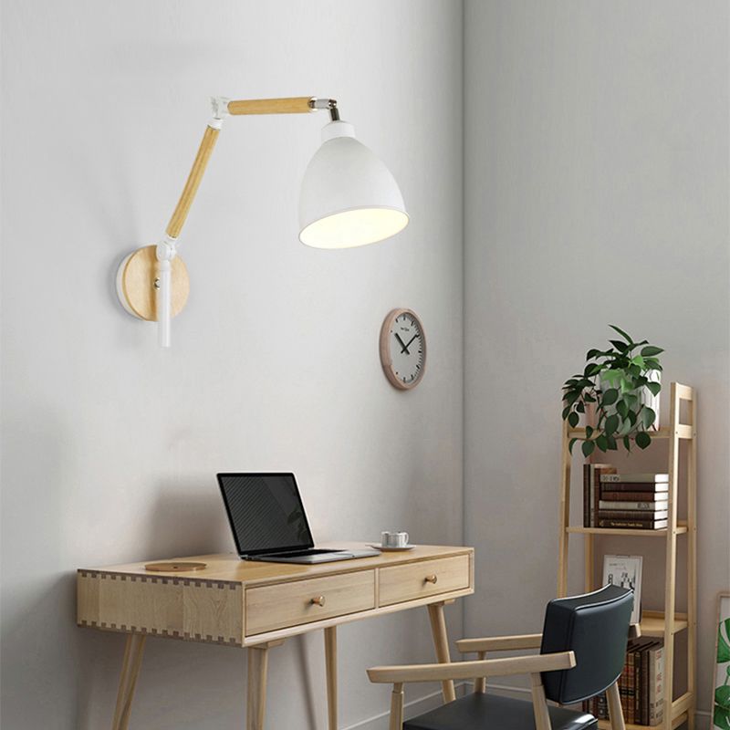 Sala de estar una cabeza una pared de pared de metal y madera de pared ajustable de pared lámpara de luz de pared