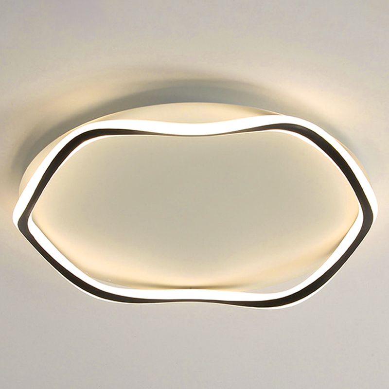 Modern Style Wave Flush Ceiling Light Metal 1-Light Flush Mount Ceiling Lighting Fixture