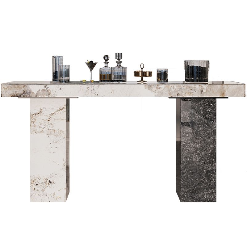 Modern Pub Dining Set 1/2/3/4/5 Pieces Stone Top Rectangle Indoor Counter Height Pub Set