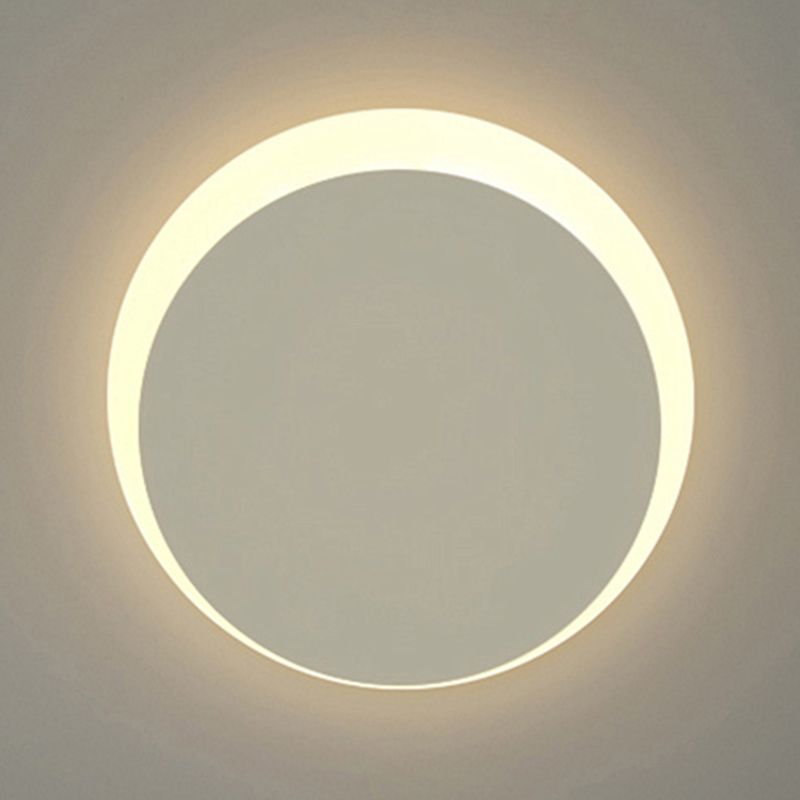 Runde Schatten Metall Wandleuchter moderner Stil Ein leichtem Lichtmontage Licht in Weiß