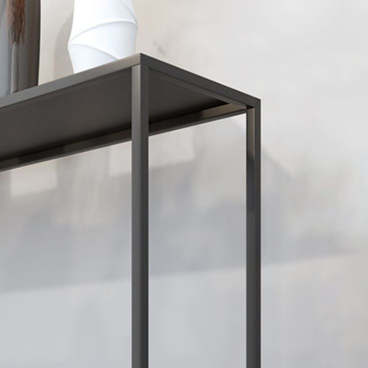 Modern 9.84" W Console Table Iron Frame Base Accent Table with Shelves