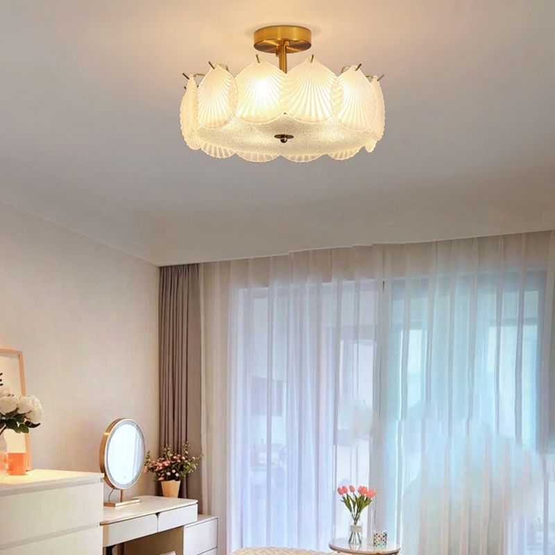 Contemporary Simplicity Ceiling Lamp Glass Flush Mount Light Fixture for Bedroom