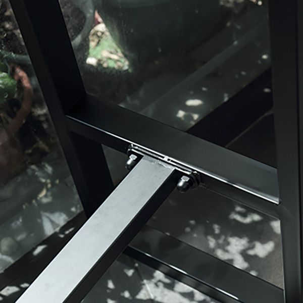 Industrial Rectangle Bar Dining Table Metal and Solid Wood Bar Height Table