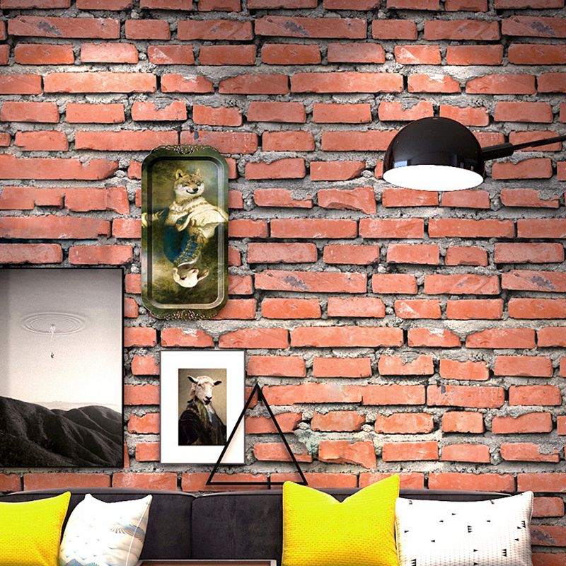 Washable Brick-and-Mortar Wallpaper 54.2-sq ft Industrial Wall Decor for Snack Bar