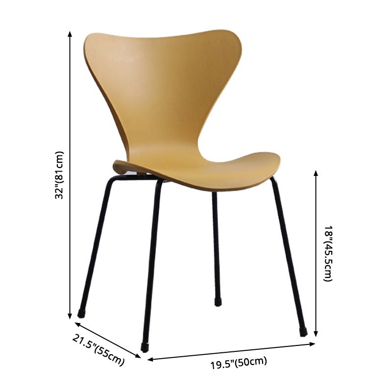 Glam Style Metal Side Chair Solid Back Matte Finish Home Use Dining Chair