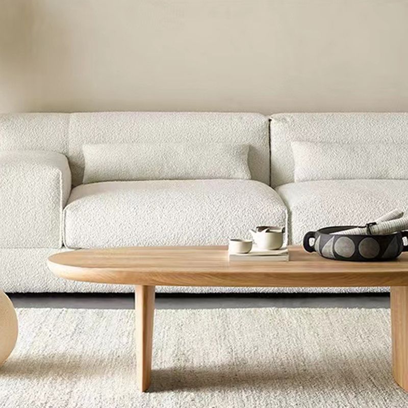 2 Legs Coffee Table Contemporary Solid Wood Coffee Cocktail Table