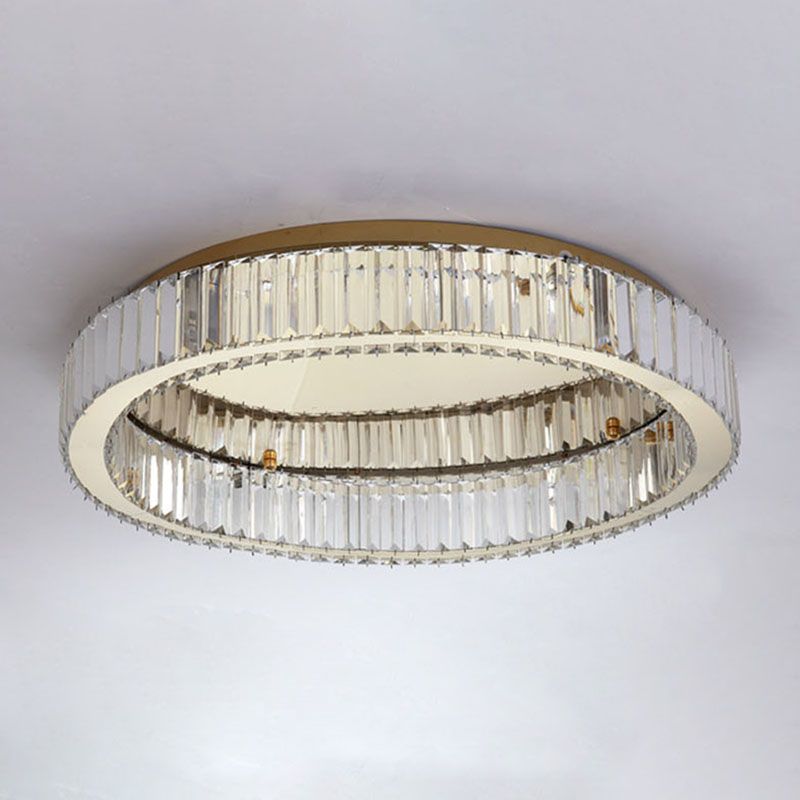 Gold Stainless-Acier LED Flush Mount in Modern Creative Style Crystal Ceiling Light for Bedroom