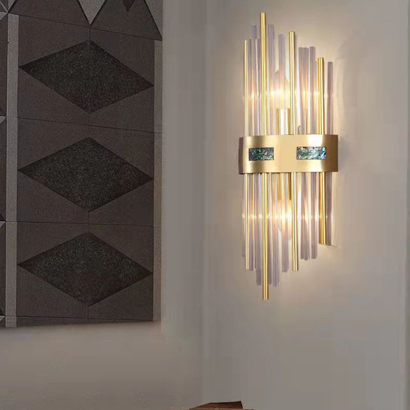2-Light Geometric Sconce Light Modern Crystal Sconce Light Fixture
