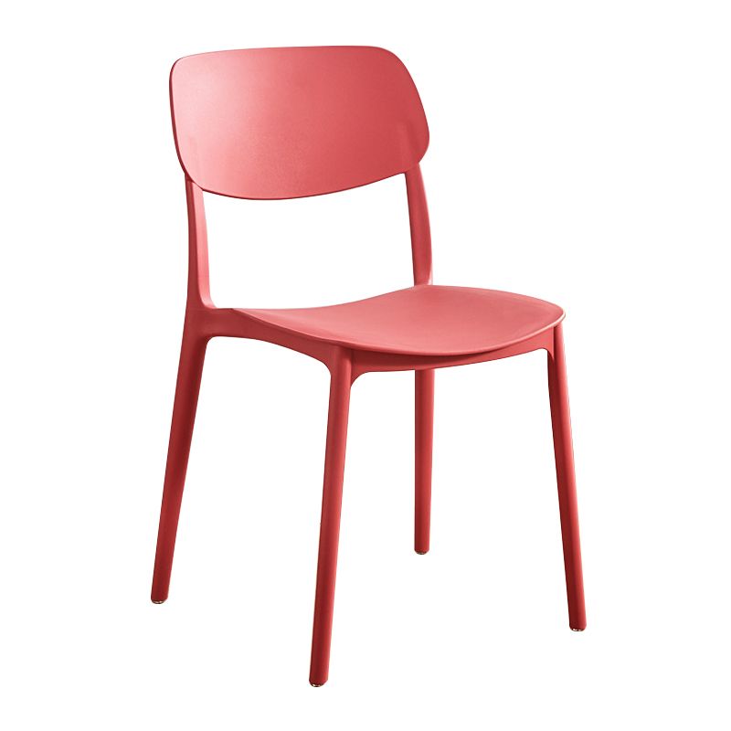 Glam Style Plastic Side Chair Matte Finish Open Back Home Use Dining Chair