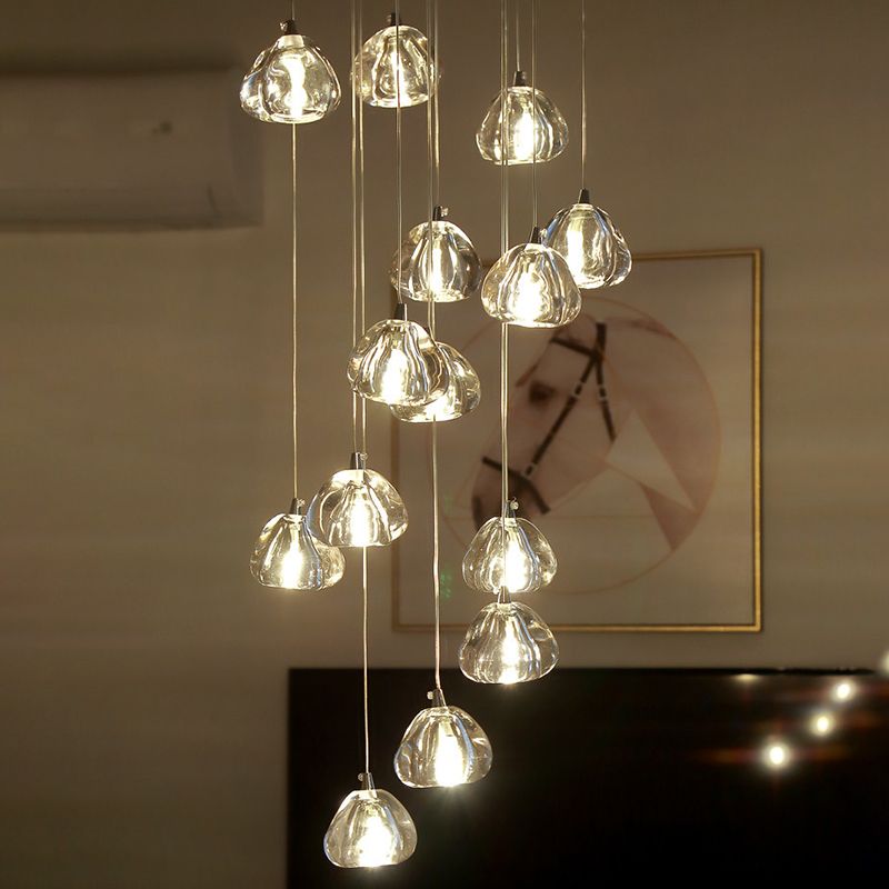 Cherries Hanging Light Fixtures Contemporary Glass Ceiling Pendant for Stairwell