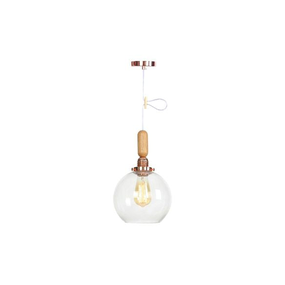 Globe/Cone/Small Bell Pendant Lighting Vintage Clear Glass 1 Licht Roségoud/Chrome hangende lamp met verstelbaar koord