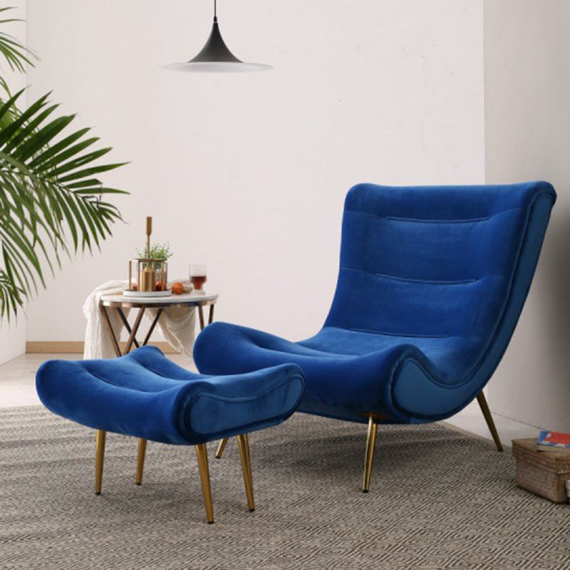 40.5"L x 37"W x 31.5"H Upholstered Accent Chair Armless Lounge Chair with Ottoman