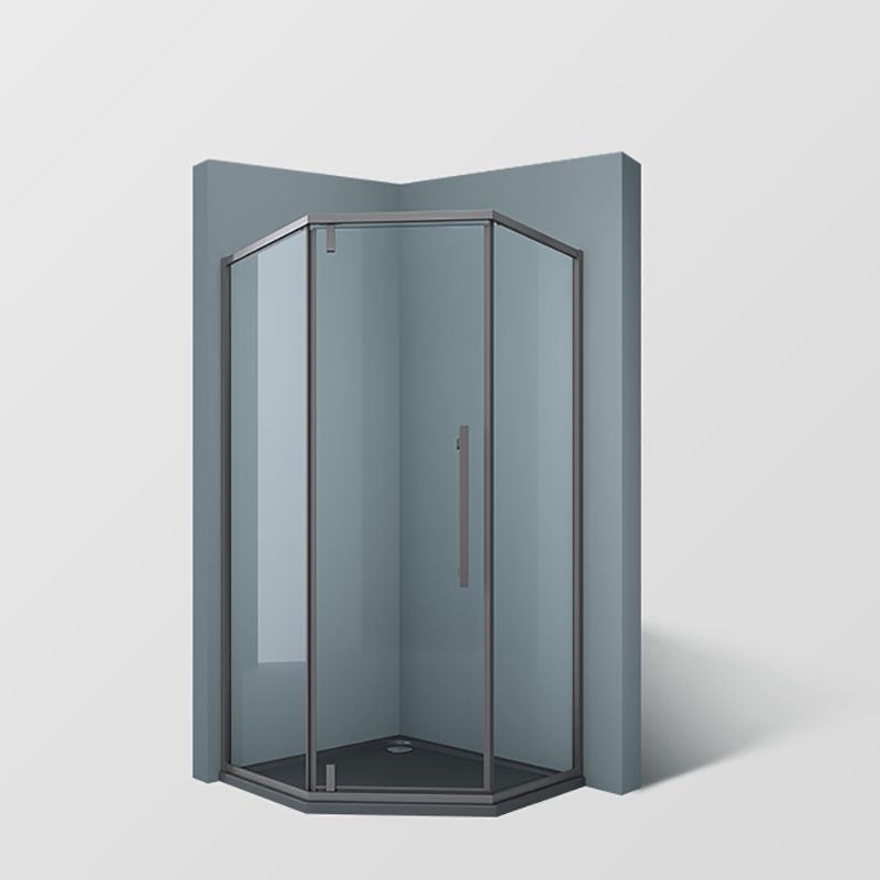 304 Stainless Steel Frame Shower Enclosure Neo-Angle Tempered Glass Shower Stall