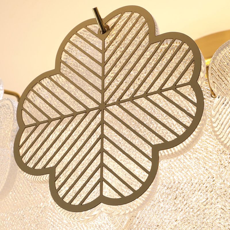 Modern Style Ceiling Mount Light Round with Glass Shade for Bedroom