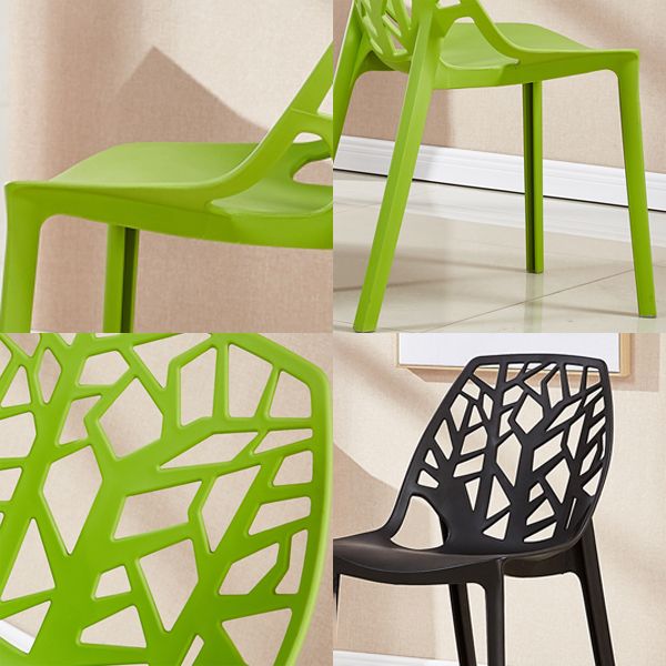 Glam Indoor-Outdoor Dining Side Chair Plastic Stackable Side Chair