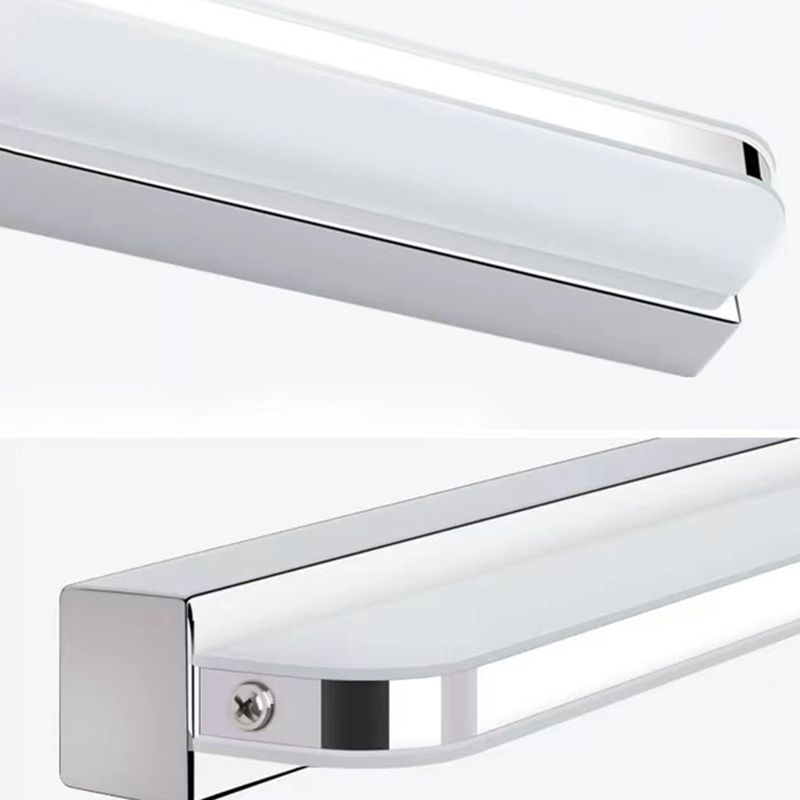 Contemporary White Single Bathroom Vanity Light LED Metal Bath Bar