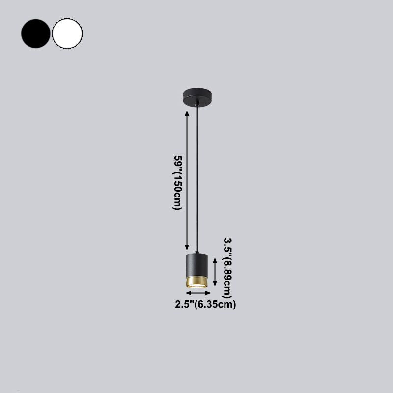 Moderne stijl cilindrische tint hangend licht metaal 1 lichte hanglamp voor eetkamer