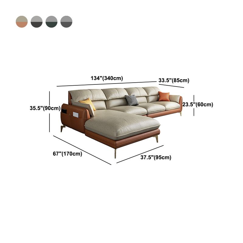 Contemporary 4-Seater with Storage and Pillow Back for Living Room