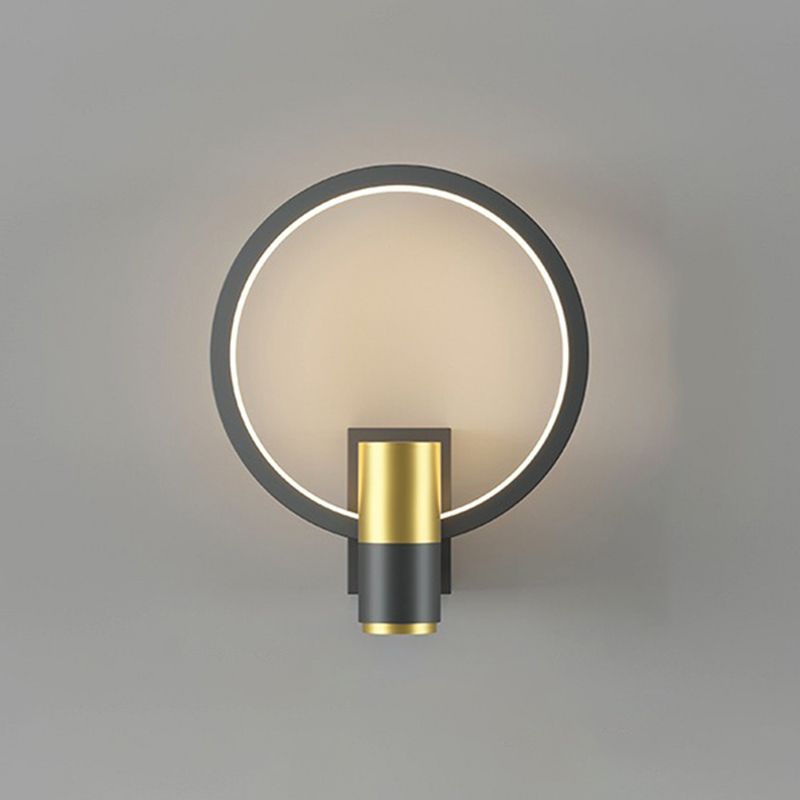 Light Luxury Metal Wall Light Geometry LED Wall Lamp with Silica Gel Shade for Bedroom