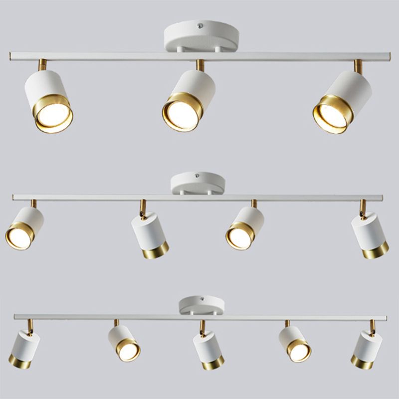 Nordische zylindrische Metallschienenstrahler, halbbündige Deckenschienenbeleuchtung für das Foyer