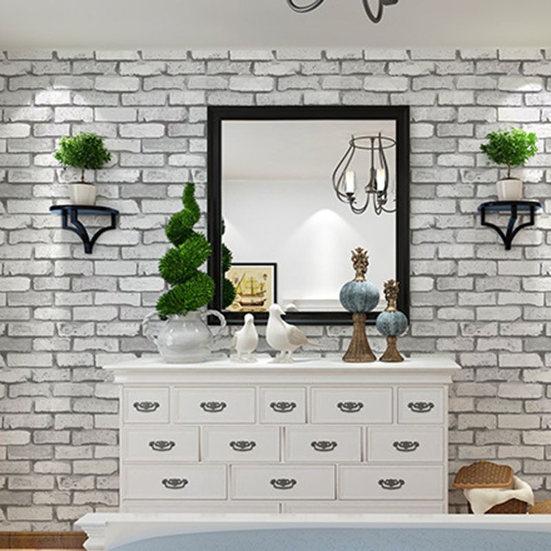 Brick Wallpaper Roll Stain-Proof Cyberpunk Sitting Room Wall Decor, 33' L x 20.5" W